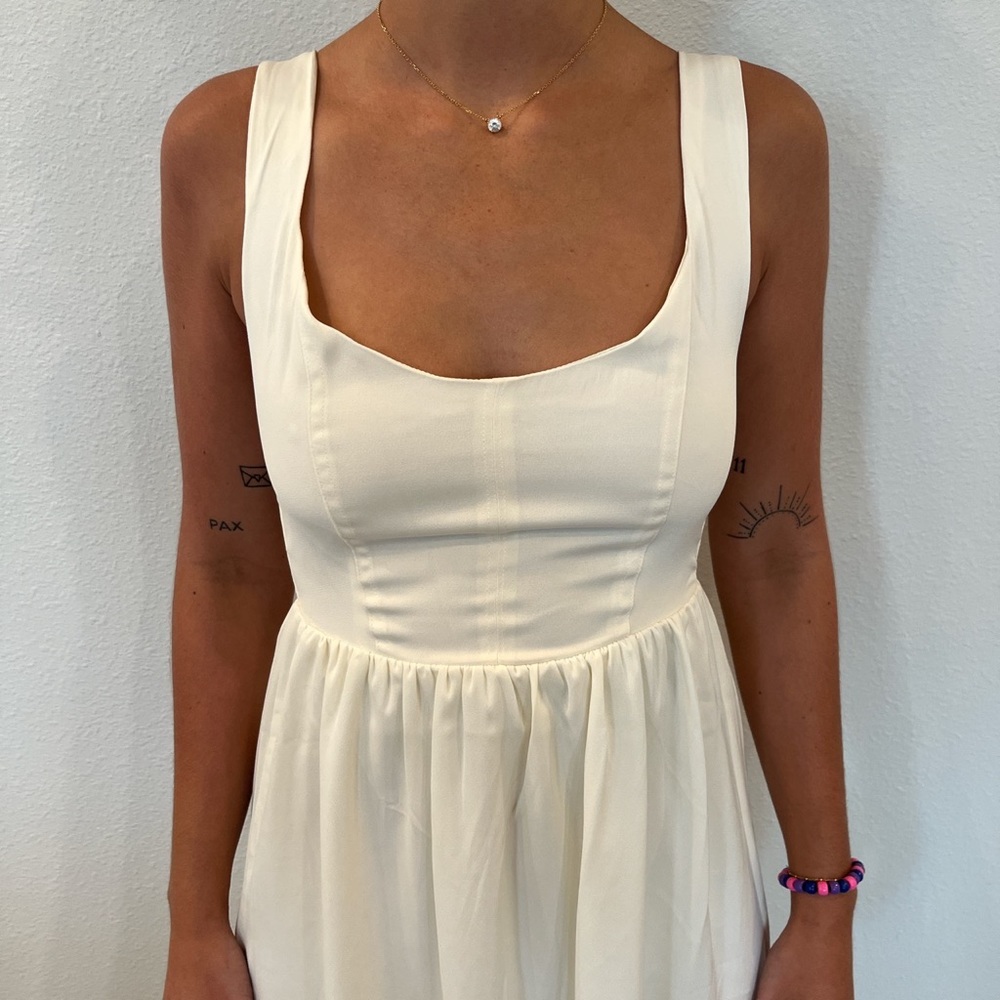 We Wore What - Corset Satin Charmeuse Midi Dress - Size XS